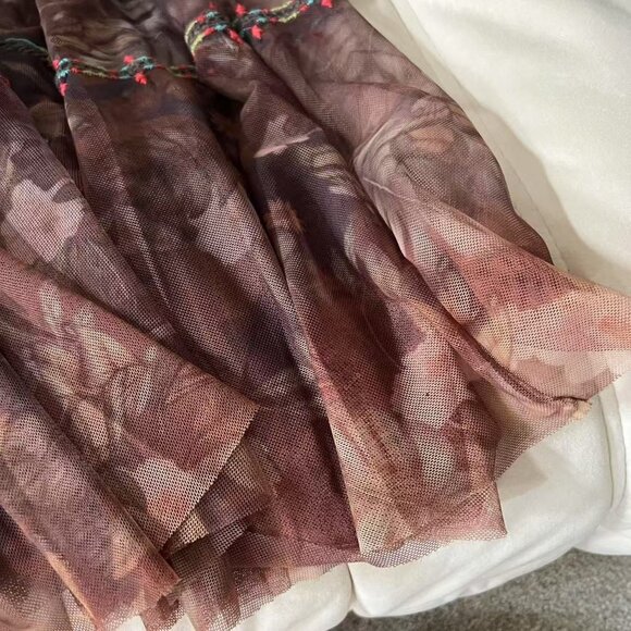 NWT $395 JOHNNY WAS BIYA Nyah Embroidered Mesh Maxi Tank Dress Size S - Picture 5 of 14